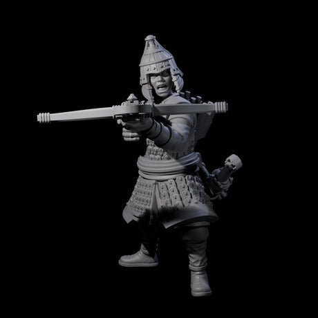 Reloading Human Crossbowmen Miniature for Dungeons and Dragons, Pathfinder or other TTRPGs