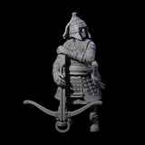Reloading Human Crossbowmen Miniature for Dungeons and Dragons, Pathfinder or other TTRPGs