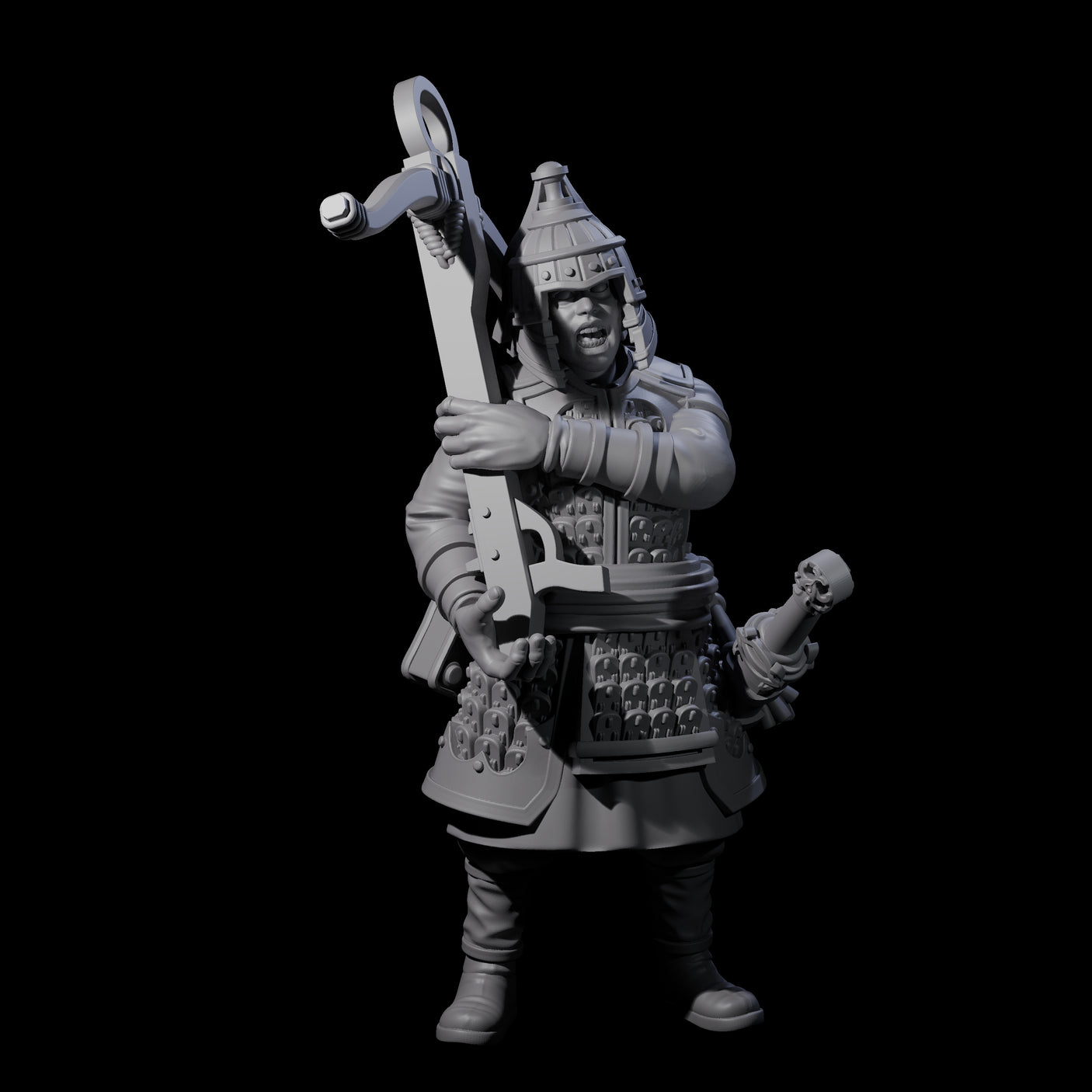 Reloading Human Crossbowmen Miniature for Dungeons and Dragons, Pathfinder or other TTRPGs