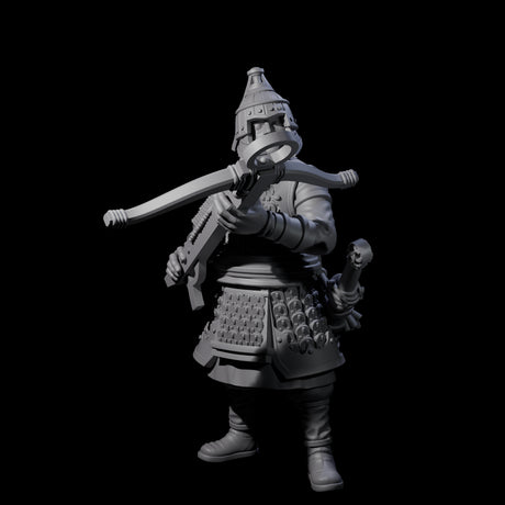 Reloading Human Crossbowmen Miniature for Dungeons and Dragons, Pathfinder or other TTRPGs