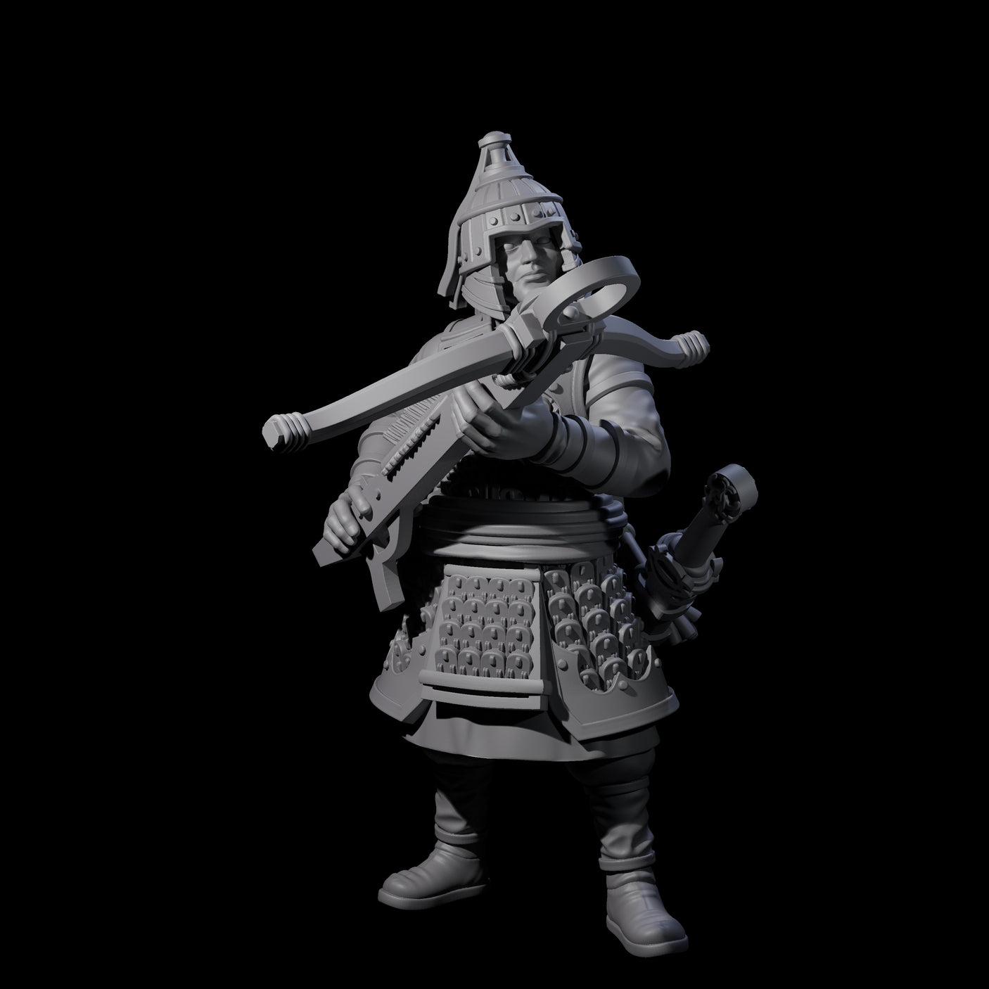 Reloading Human Crossbowmen Miniature for Dungeons and Dragons, Pathfinder or other TTRPGs
