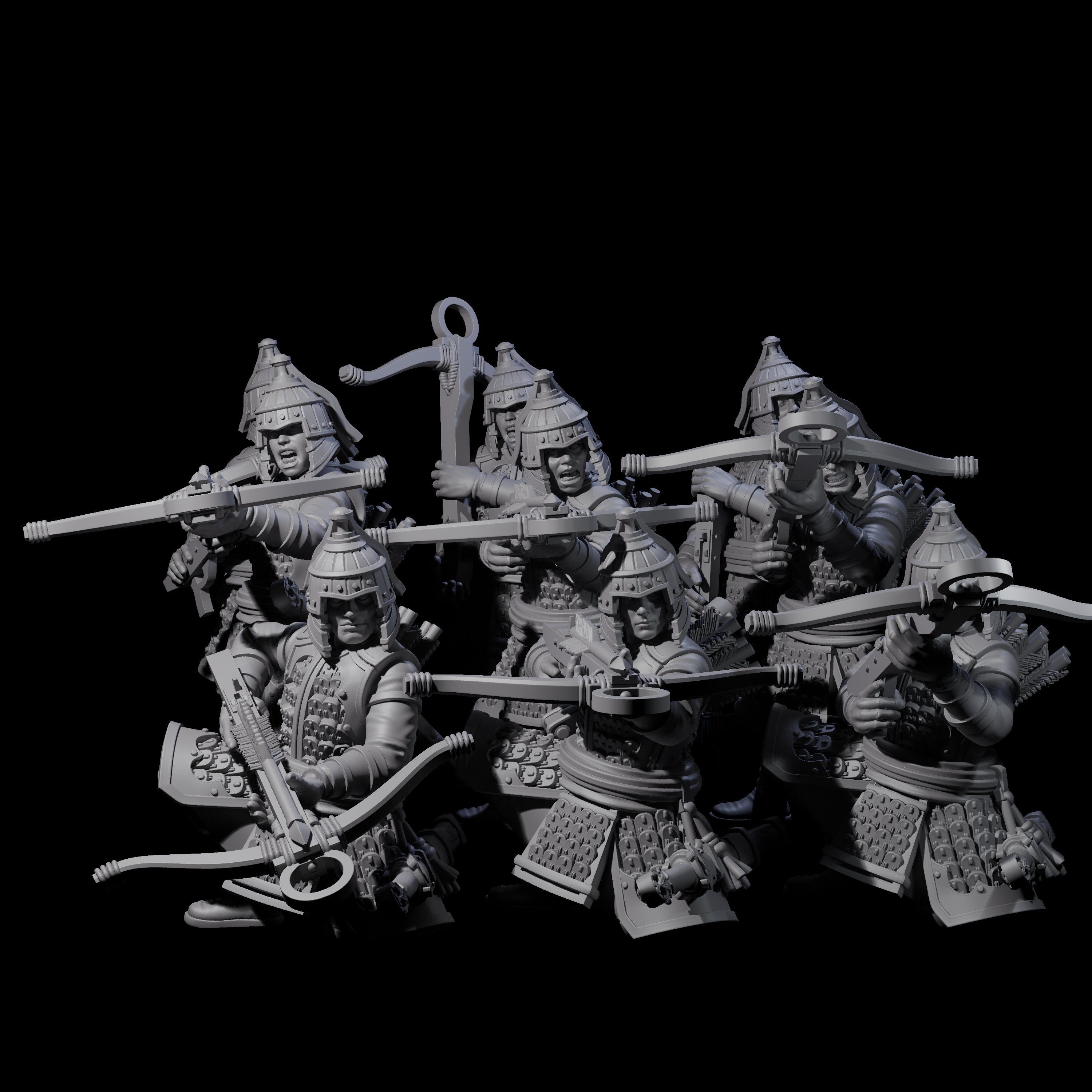 Reloading Human Crossbowmen Miniature for Dungeons and Dragons, Pathfinder or other TTRPGs