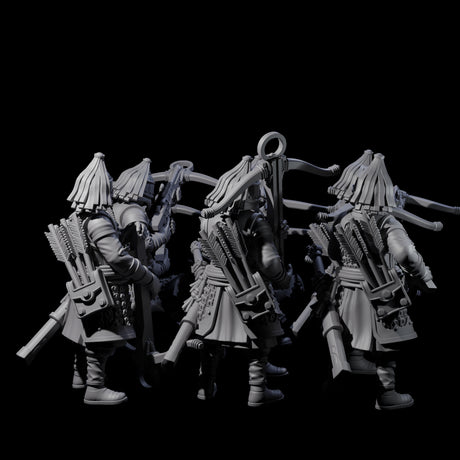 Reloading Human Crossbowmen Miniature for Dungeons and Dragons, Pathfinder or other TTRPGs