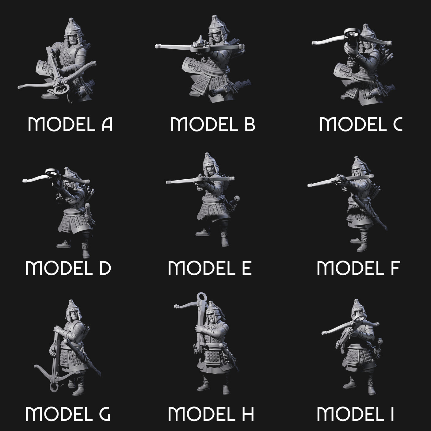 Reloading Human Crossbowmen Miniature for Dungeons and Dragons, Pathfinder or other TTRPGs