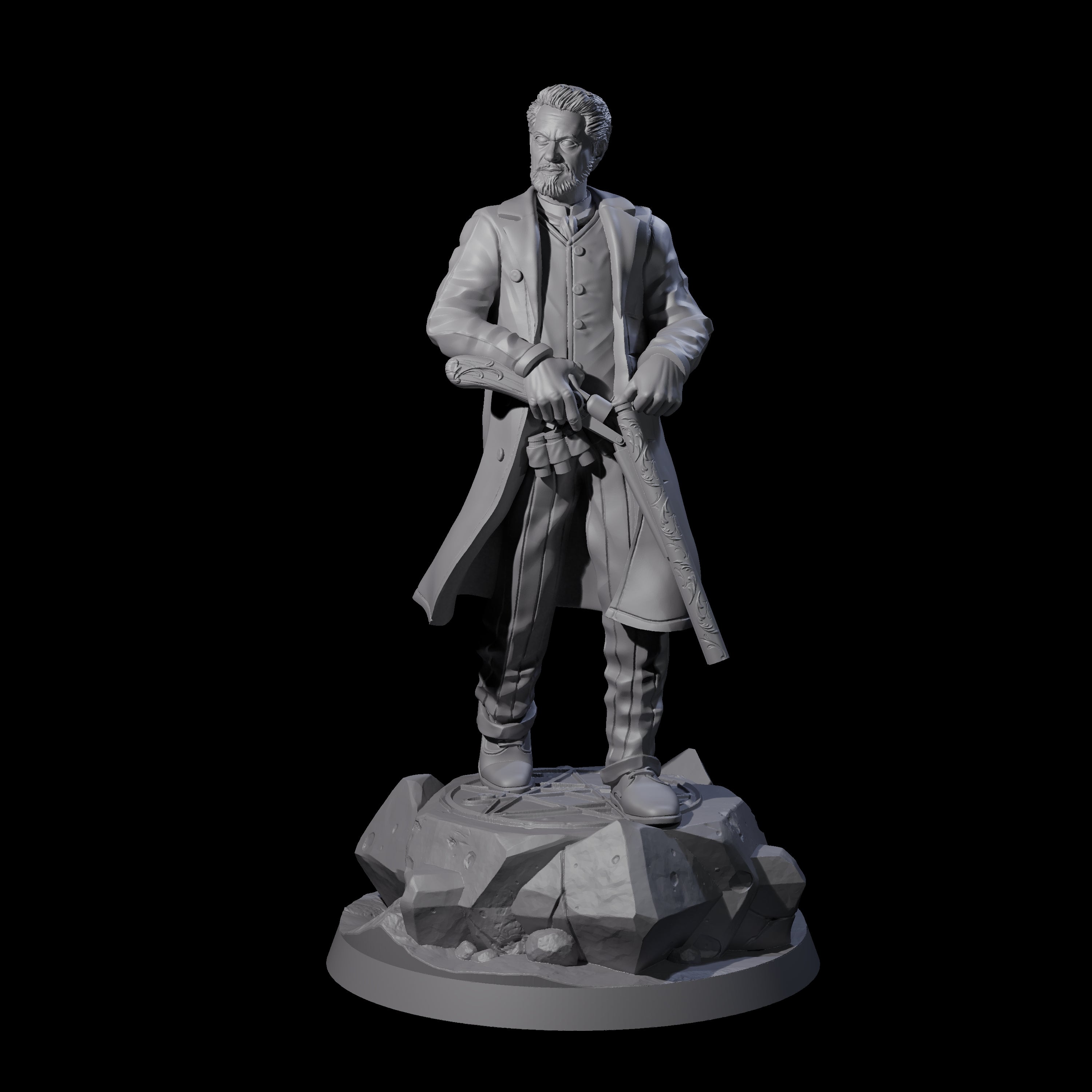 Reloading Human Frontiersman Miniature for Dungeons and Dragons, Pathfinder or other TTRPGs