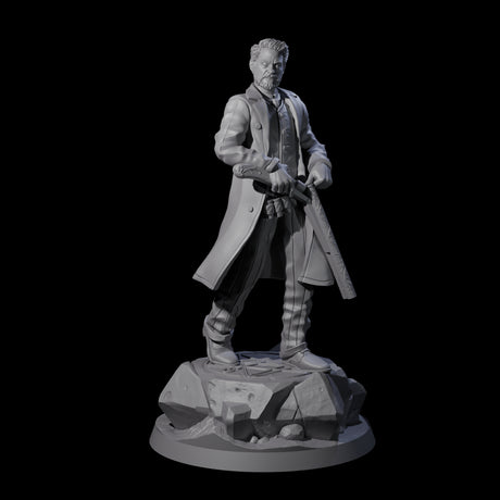 Reloading Human Frontiersman Miniature for Dungeons and Dragons, Pathfinder or other TTRPGs