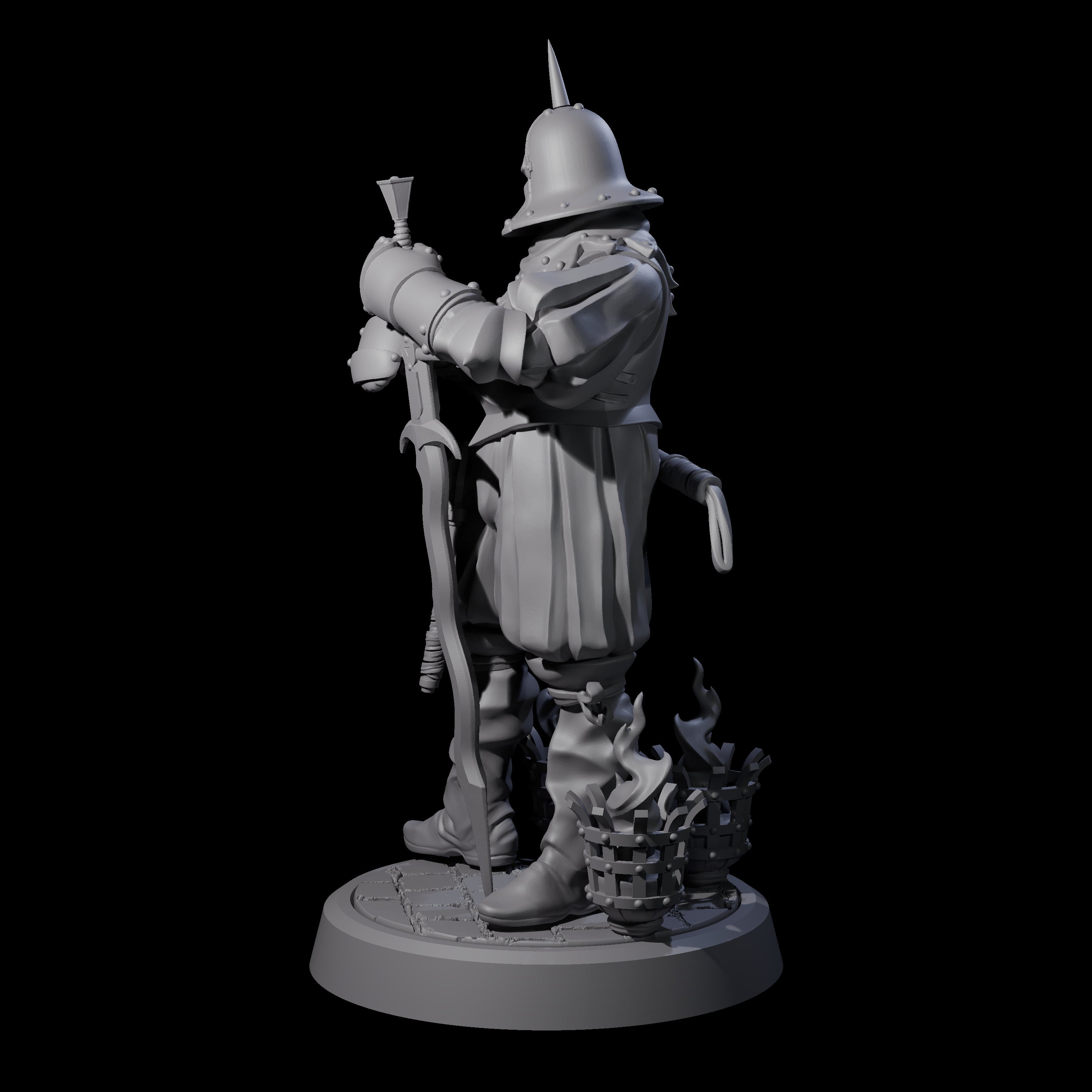 Resting Black Iron Inquisitor Miniature for Dungeons and Dragons, Pathfinder or other TTRPGs