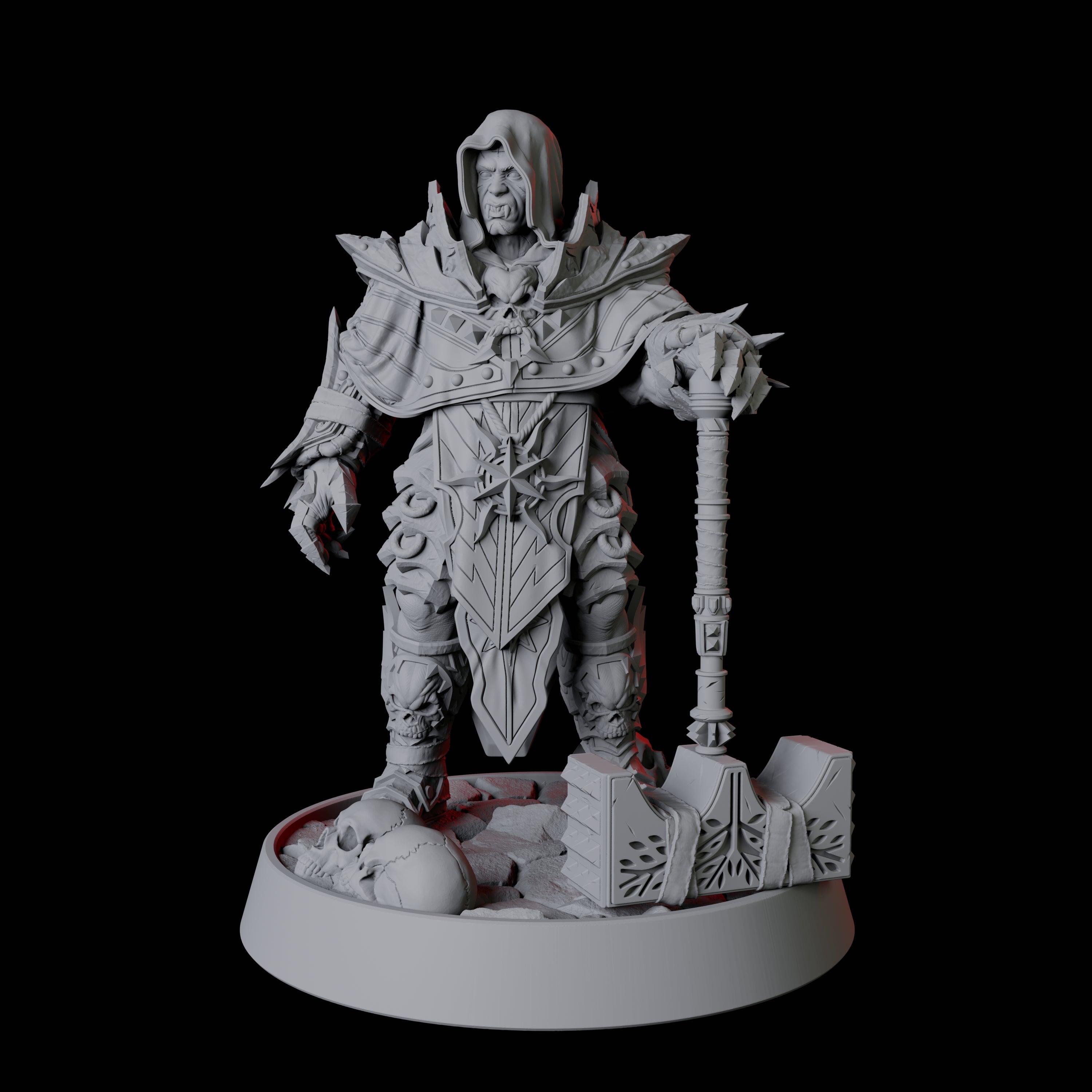 Resting Half Orc Fighter Miniature for Dungeons and Dragons