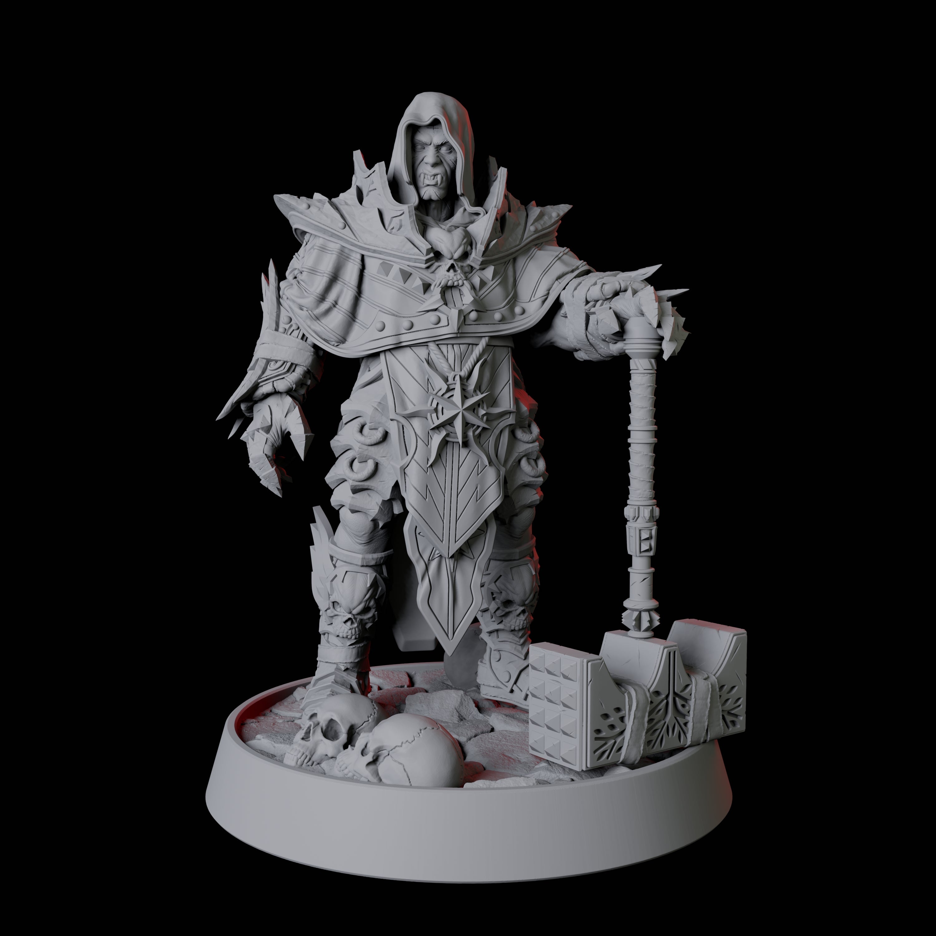Resting Half Orc Fighter Miniature for Dungeons and Dragons