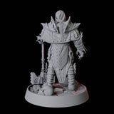 Resting Half Orc Fighter Miniature for Dungeons and Dragons, Pathfinder or other TTRPGs
