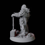 Resting Half Orc Fighter Miniature for Dungeons and Dragons, Pathfinder or other TTRPGs