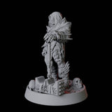 Resting Half Orc Fighter Miniature for Dungeons and Dragons, Pathfinder or other TTRPGs