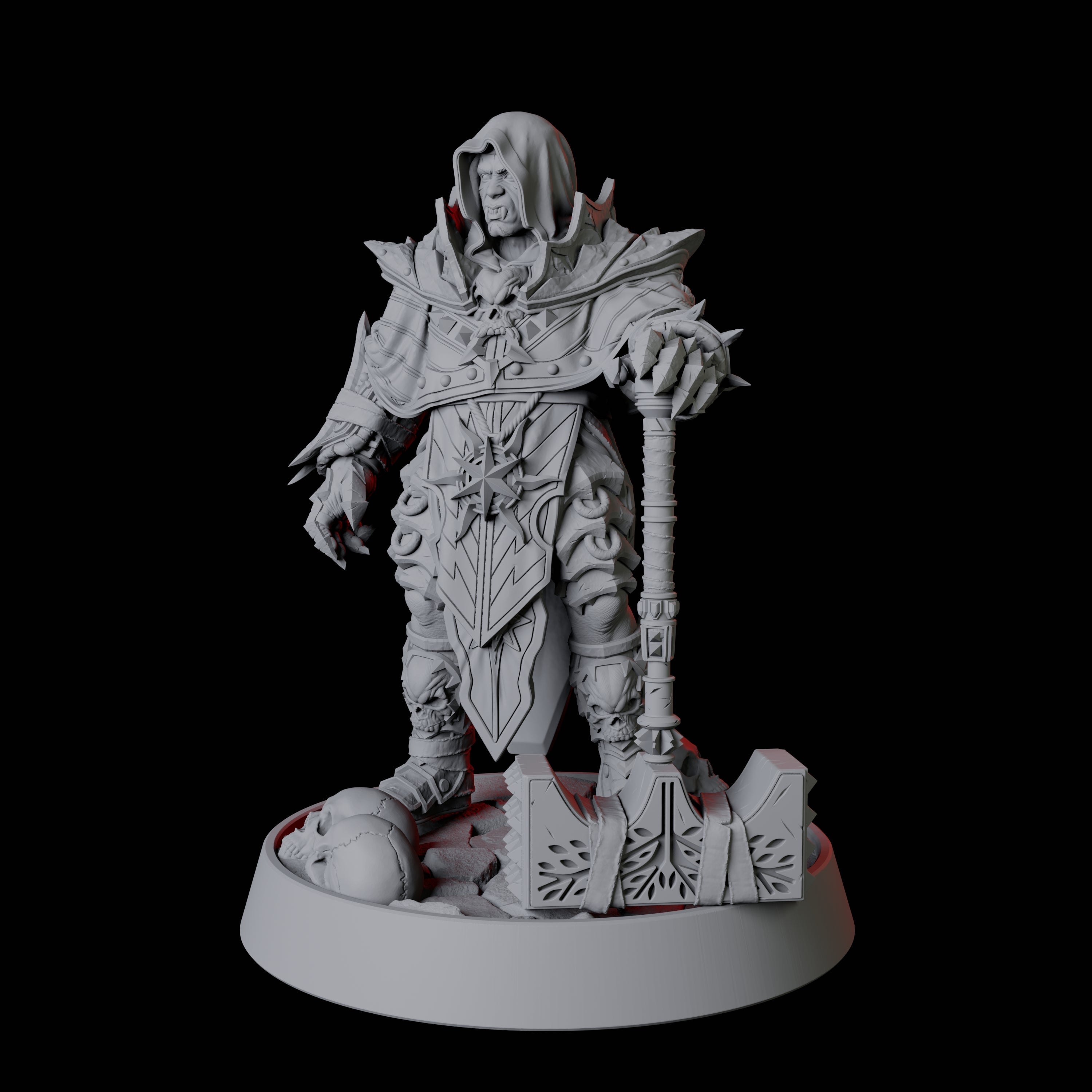 Resting Half Orc Fighter Miniature for Dungeons and Dragons