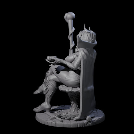 Resting Tiefling Warlock Miniature for Dungeons and Dragons, Pathfinder or other TTRPGs