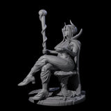 Resting Tiefling Warlock Miniature for Dungeons and Dragons, Pathfinder or other TTRPGs