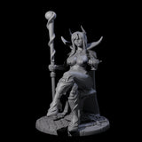 Resting Tiefling Warlock Miniature for Dungeons and Dragons, Pathfinder or other TTRPGs
