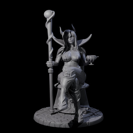Resting Tiefling Warlock Miniature for Dungeons and Dragons, Pathfinder or other TTRPGs