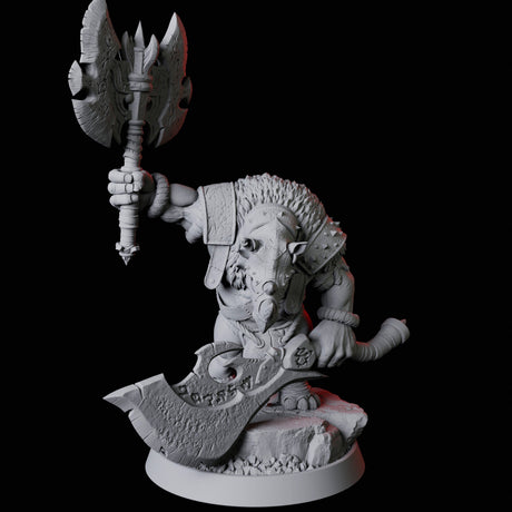Rhino Folk Axe Master Miniature for Dungeons and Dragons, Pathfinder or other TTRPGs
