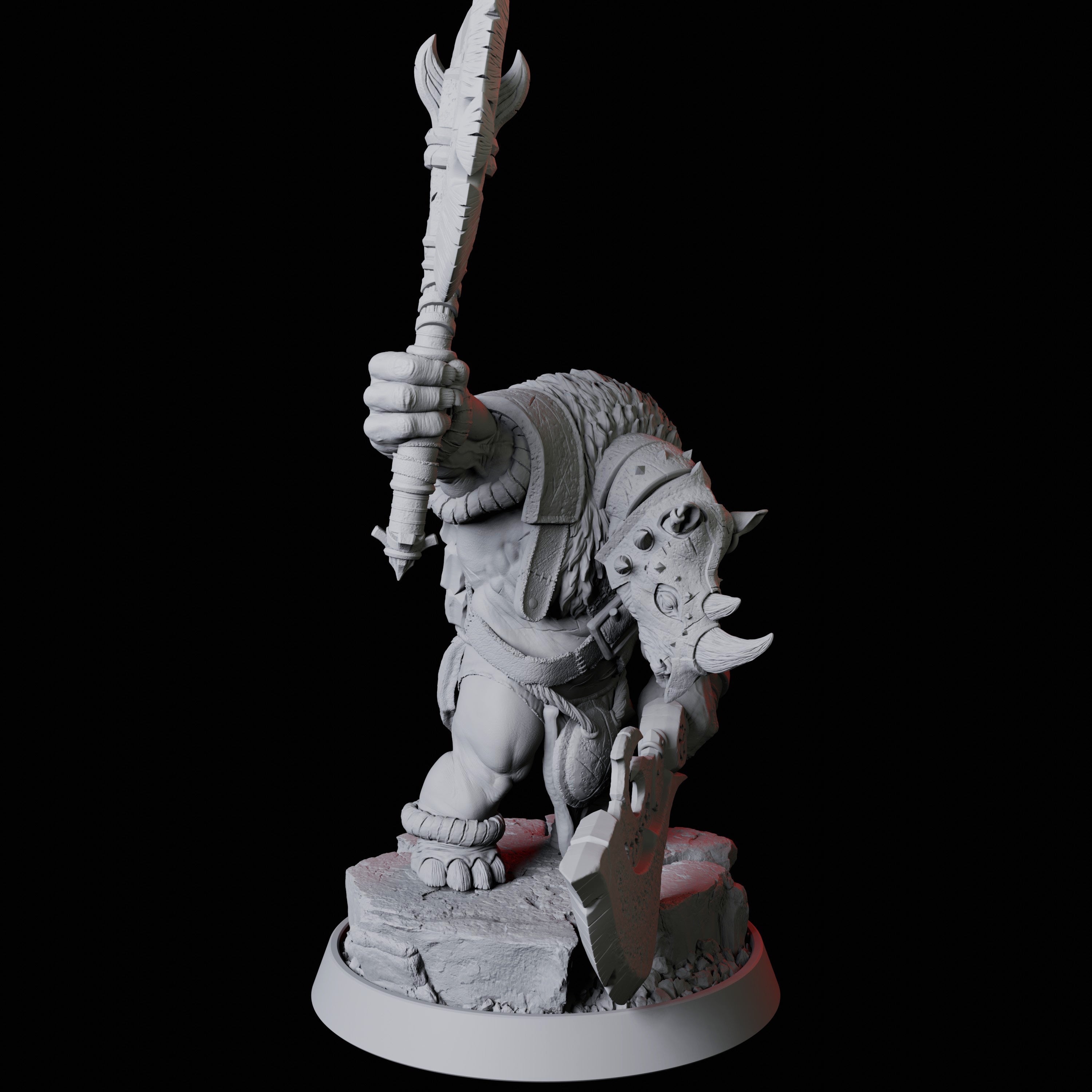 Rhino Folk Axe Master Miniature for Dungeons and Dragons