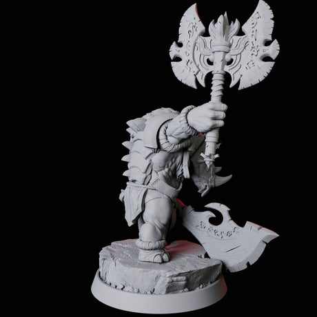 Rhino Folk Axe Master Miniature for Dungeons and Dragons, Pathfinder or other TTRPGs
