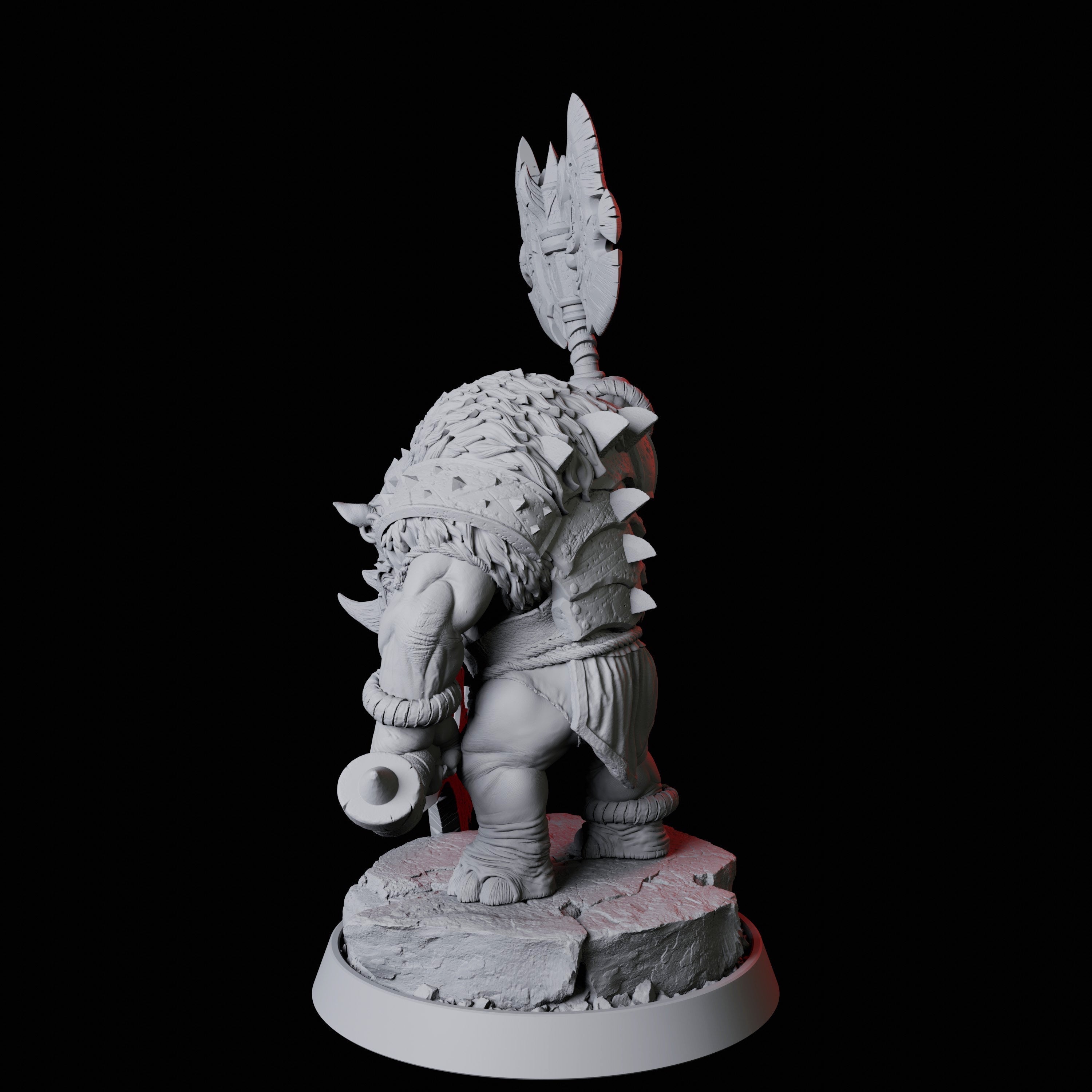 Rhino Folk Axe Master Miniature for Dungeons and Dragons