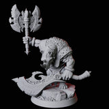 Rhino Folk Axe Master Miniature for Dungeons and Dragons, Pathfinder or other TTRPGs