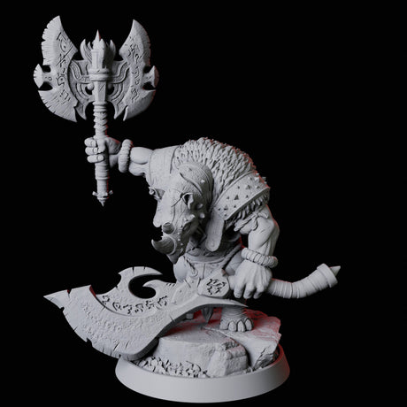 Rhino Folk Axe Master Miniature for Dungeons and Dragons, Pathfinder or other TTRPGs