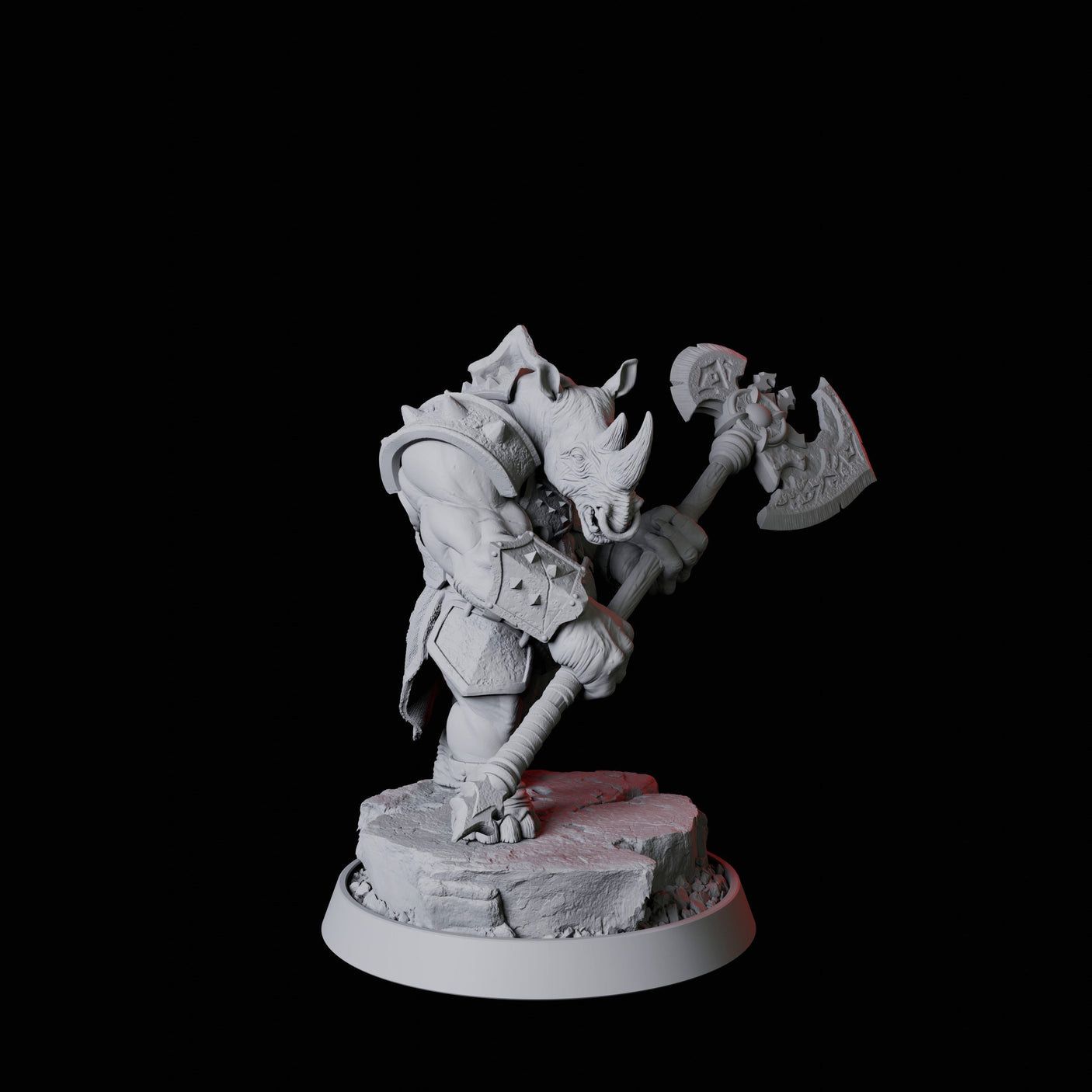 Rhino Folk Bandit Miniature for Dungeons and Dragons, Pathfinder or other TTRPGs