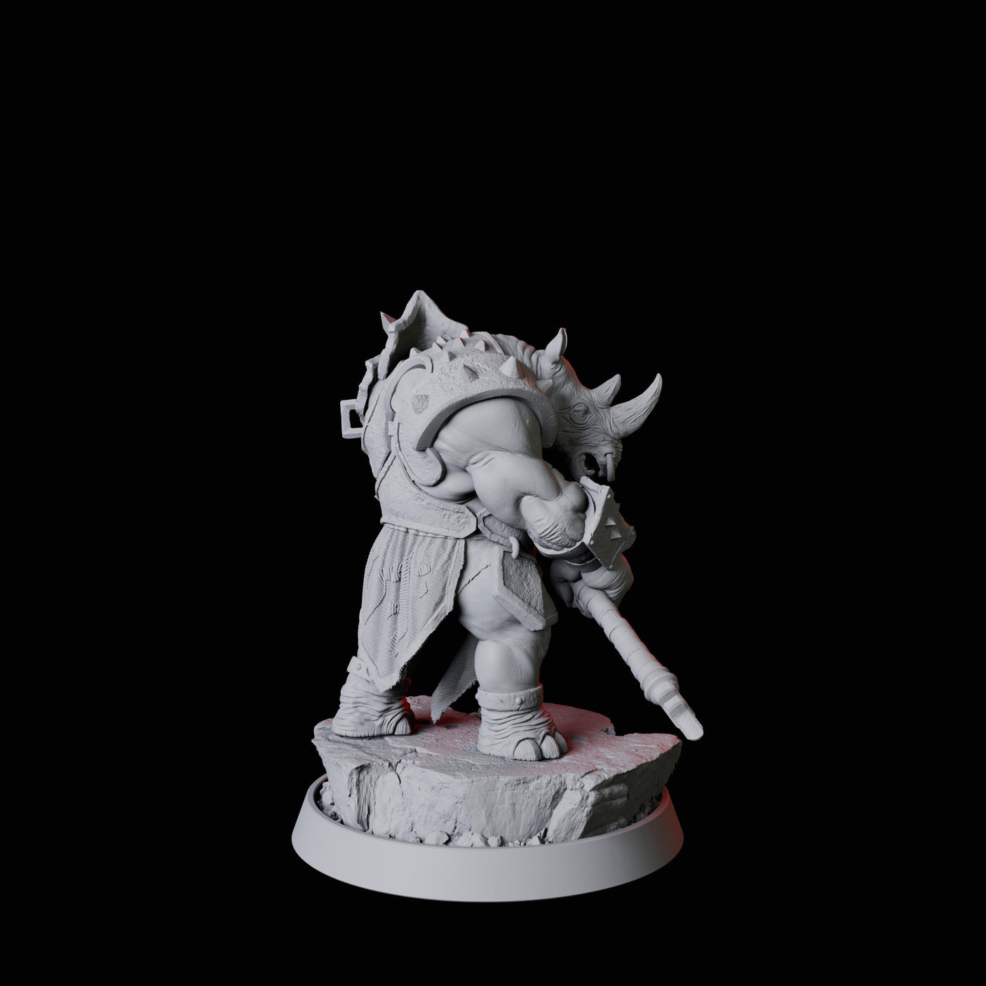 Rhino Folk Bandit Miniature for Dungeons and Dragons, Pathfinder or other TTRPGs