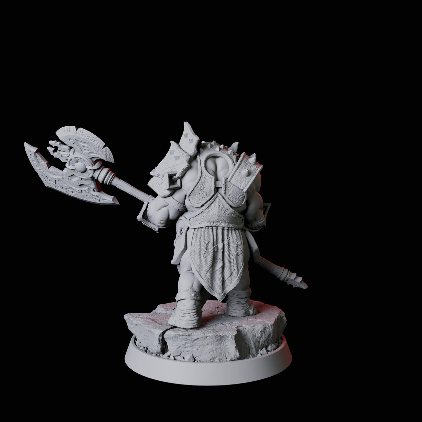 Rhino Folk Bandit Miniature for Dungeons and Dragons, Pathfinder or other TTRPGs