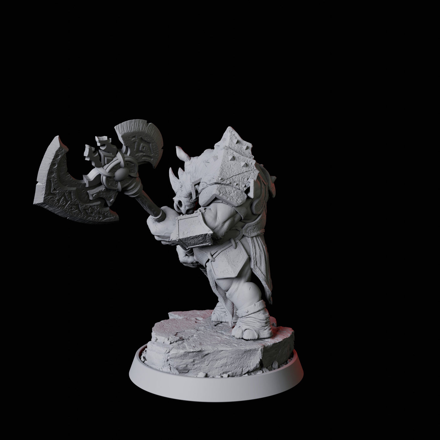Rhino Folk Bandit Miniature for Dungeons and Dragons, Pathfinder or other TTRPGs