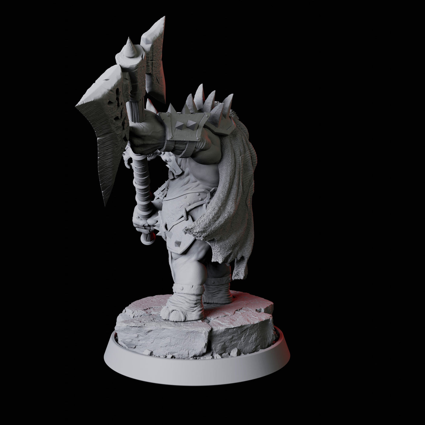 Rhino Folk Battleaxe Master Miniature for Dungeons and Dragons, Pathfinder or other TTRPGs