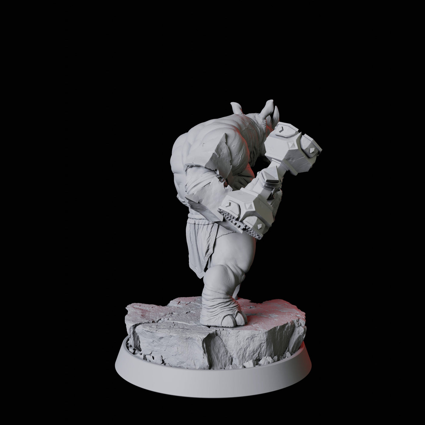 Rhino Folk Bruiser Miniature for Dungeons and Dragons, Pathfinder or other TTRPGs