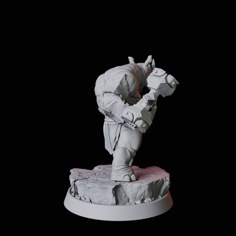 Rhino Folk Bruiser Miniature for Dungeons and Dragons, Pathfinder or other TTRPGs
