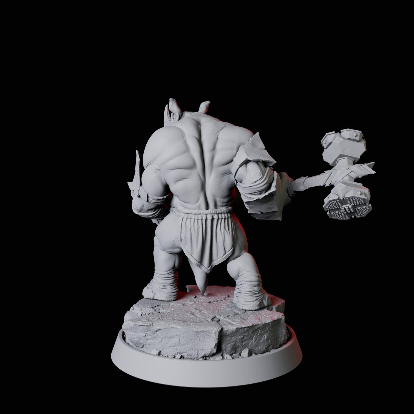 Rhino Folk Bruiser Miniature for Dungeons and Dragons, Pathfinder or other TTRPGs