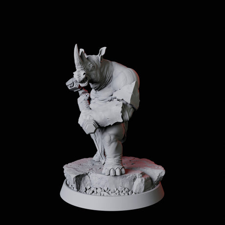 Rhino Folk Bruiser Miniature for Dungeons and Dragons, Pathfinder or other TTRPGs