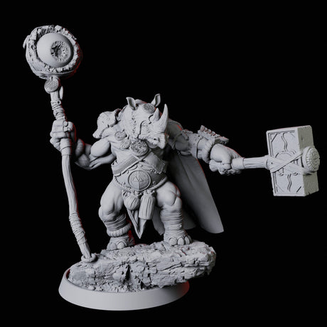 Rhino Folk Bundle Miniature for Dungeons and Dragons, Pathfinder or other TTRPGs