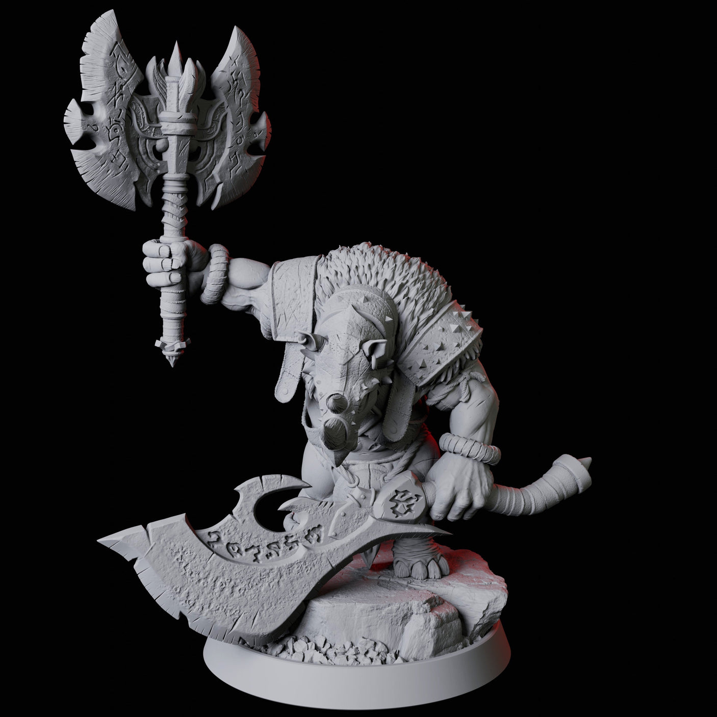 Rhino Folk Bundle Miniature for Dungeons and Dragons, Pathfinder or other TTRPGs