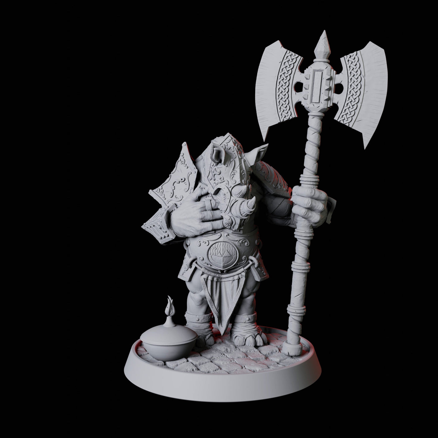 Rhino Folk Bundle Miniature for Dungeons and Dragons, Pathfinder or other TTRPGs