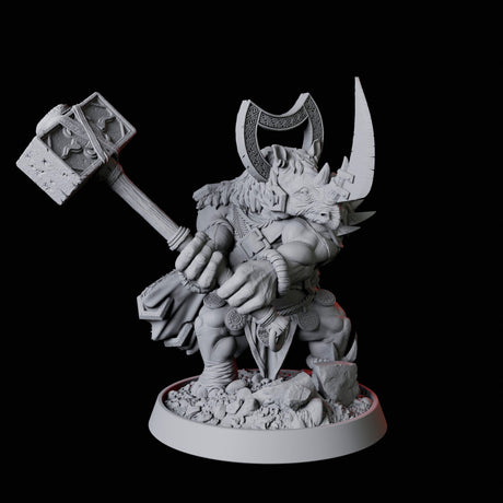 Rhino Folk Bundle Miniature for Dungeons and Dragons, Pathfinder or other TTRPGs