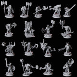 Rhino Folk Bundle Miniature for Dungeons and Dragons, Pathfinder or other TTRPGs