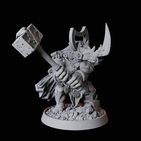 Rhino Folk Champion Miniature for Dungeons and Dragons, Pathfinder or other TTRPGs