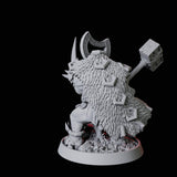 Rhino Folk Champion Miniature for Dungeons and Dragons, Pathfinder or other TTRPGs