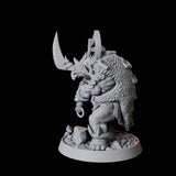 Rhino Folk Champion Miniature for Dungeons and Dragons, Pathfinder or other TTRPGs