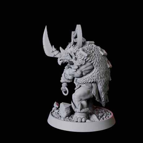 Rhino Folk Champion Miniature for Dungeons and Dragons, Pathfinder or other TTRPGs