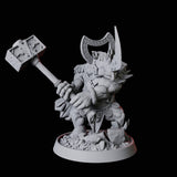 Rhino Folk Champion Miniature for Dungeons and Dragons, Pathfinder or other TTRPGs