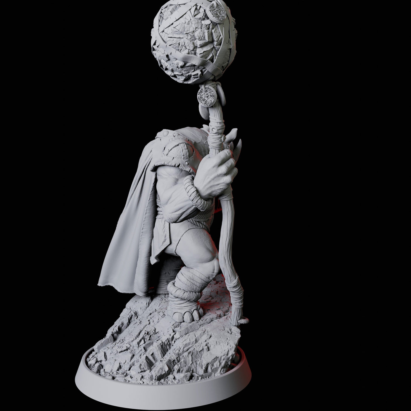 Rhino Folk Druid Miniature for Dungeons and Dragons, Pathfinder or other TTRPGs