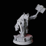 Rhino Folk Fighter Miniature for Dungeons and Dragons, Pathfinder or other TTRPGs
