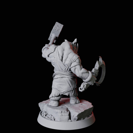 Rhino Folk Fighter Miniature for Dungeons and Dragons, Pathfinder or other TTRPGs