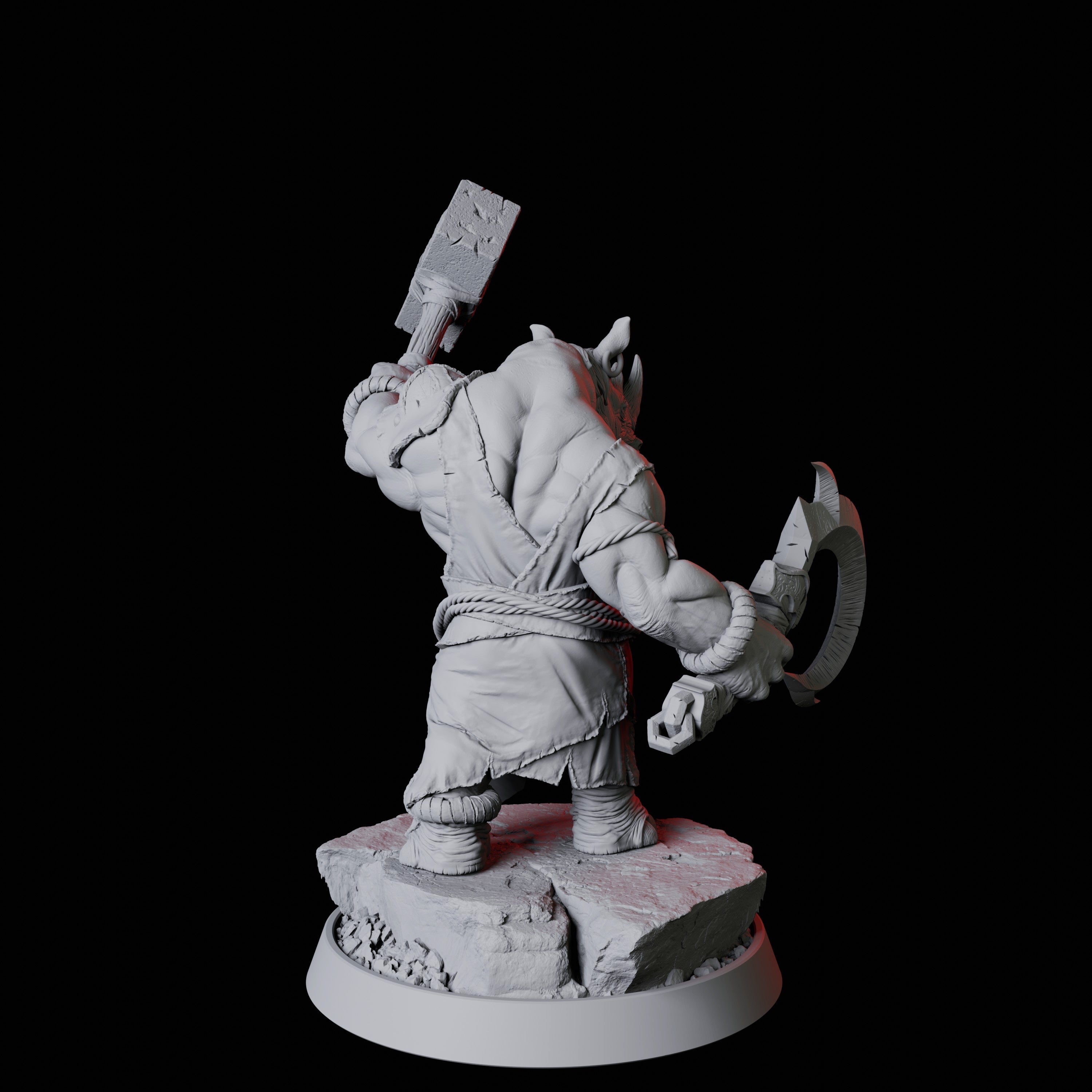 Rhino Folk Fighter Miniature for Dungeons and Dragons